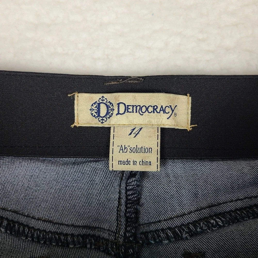 Democracy Jeans Womens 14 Blue Ab Solution Skinny Ankle Dark Wash Denim *